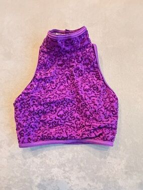 balera Purple Sequin Dance Crop Top